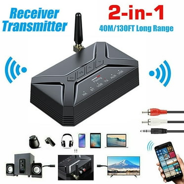 Shopmall Bluetooth Wireless Audio Receiver Transmitter Adapter for RCA/3.5mm AUX/USB 40m Operation Range 3 in 1 Audio Play