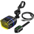 thumbnail image 1 of Shopmall Lifting Cut-Off Line Bicycle Light With Mobile Phone Holder And Remote Control, Three-Level Yellow And White Dual Light Percentage Battery Display, Rechargeable Safe Night Riding Bike Light, 1 of 12