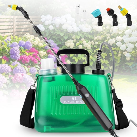 Shopmall Upgrade Battery Powered Electric Sprayer with 3 Mist Nozzles 1.35 Gal Lawn Water Garden Sprayer Backpack Portable Rechargeable Handle and Telescopic Wand for Lawn, Weed Control & Watering