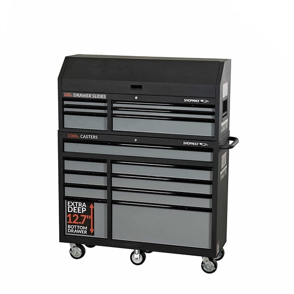 Shopmax 15-Drawer Tool Chest and Rolling Cabinet Combo,15"