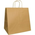 thumbnail image 1 of PTP BAGS Natural 11.8" x 9.5" x 12" Tote Bags [Pack of 250] Recyclable Kraft Paper Gift, Food Service Bags, 1 of 5