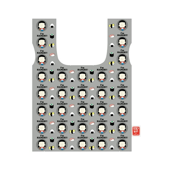 Shopper bag: I'm HANGRY (gray sushi)