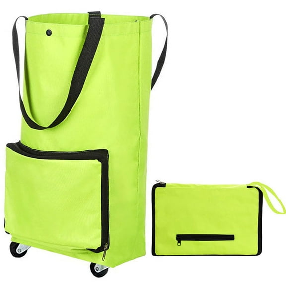 Shopping Bag with Wheels,Portable Trolley Bags Foldable Tote Grocery Cart,Reusable and Collapsible Utility Bag,360° Swivel Wheels,Large Capacity for Travel and Home