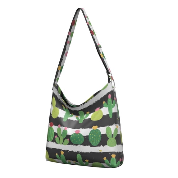 Shopping Bag for Women Office Workers Cute Fashion Tote Bags with Zipper Tote Reusable Bags,Cactus Women's Retro Large Size Canvas Shoulder Bag Hobo Crossbody Handbag Casual Tote