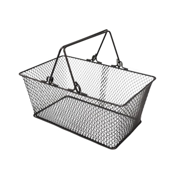 Shopping Basket Iron Grocery Tote Large Capacity Metal Construction for Supermarket Retail Store Consumers