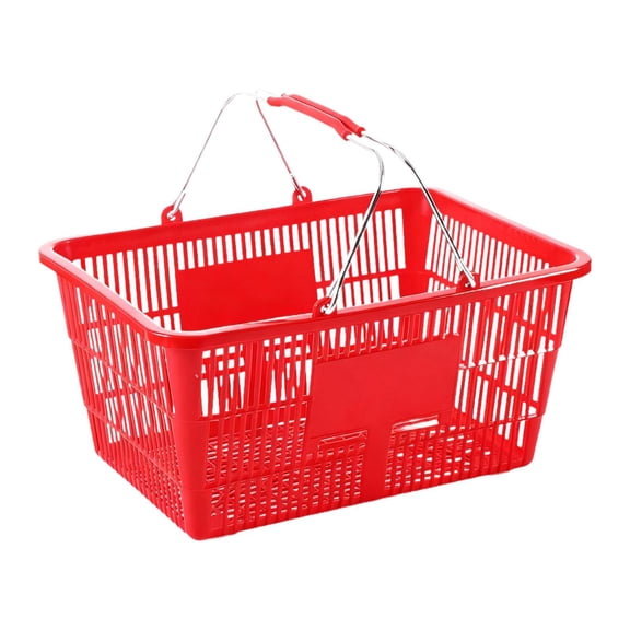 Shopping Basket Storage Organizer Supermarket Basket PE Iron Large Capacity for Shopping Mall Use