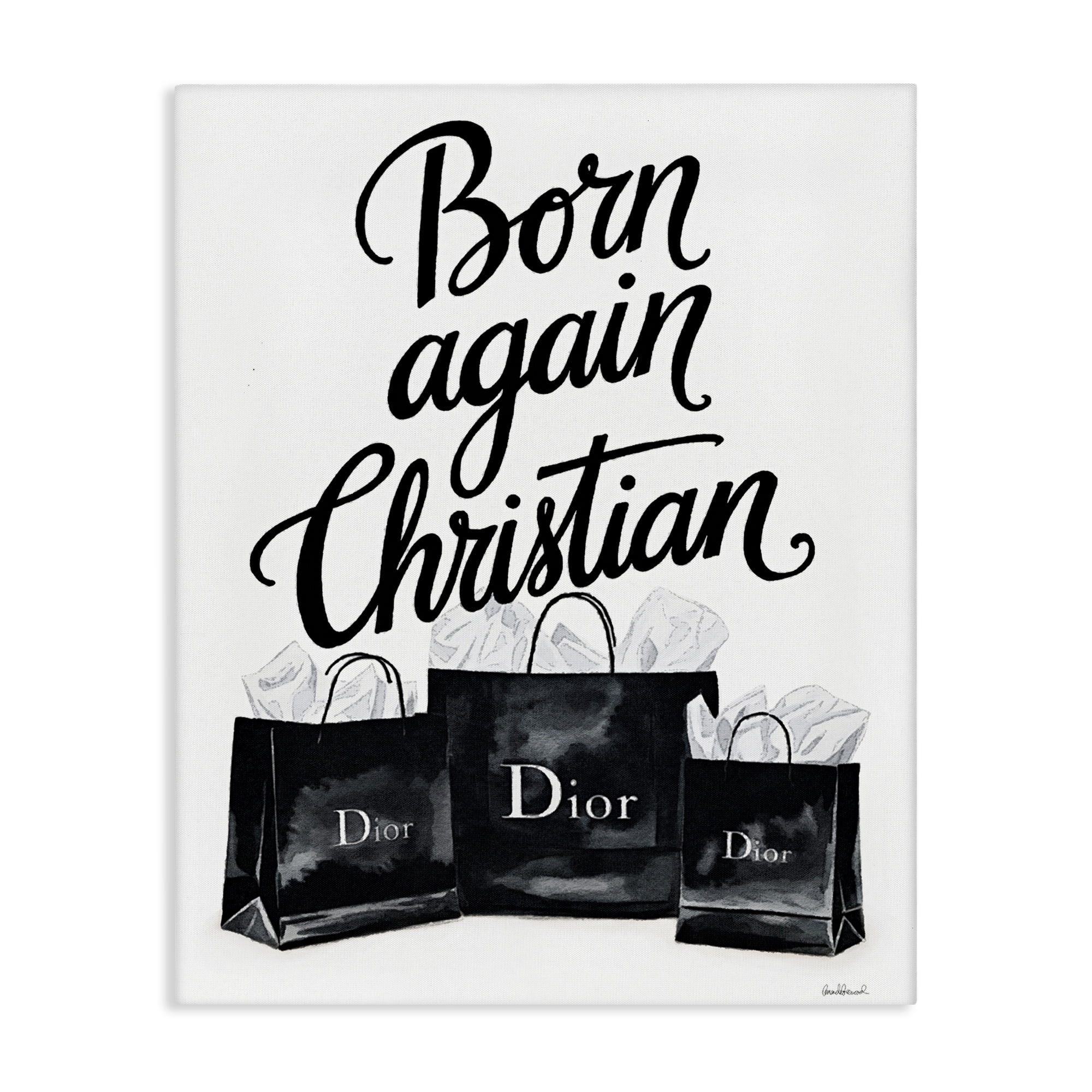 Shopping Born Again Christian Canvas Wall Art, design by Amanda Greenwood