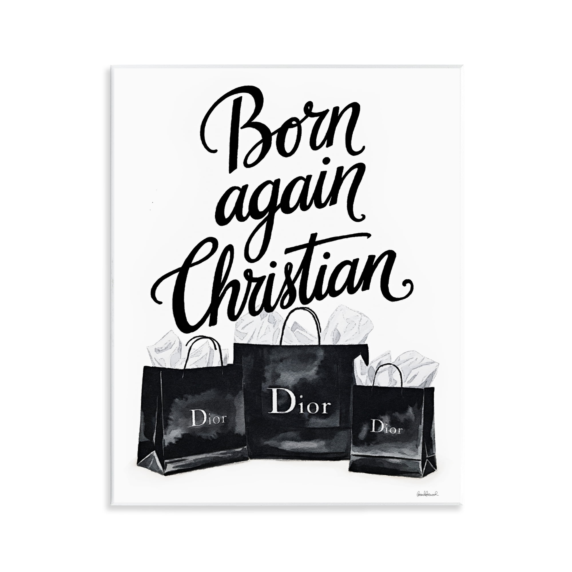 Shopping Born Again Christian Wall Plaque Art, design by Amanda Greenwood