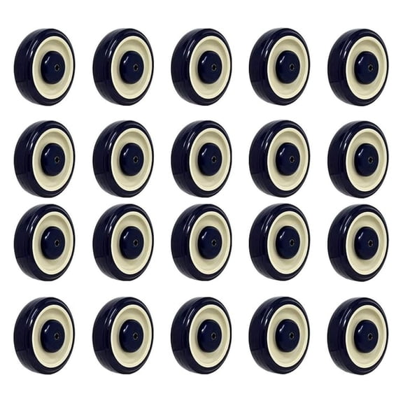 Shopping Cart 5"x1-1/4" 3/8"Bore Polyurethane Wheel - Load Capacity 350Lbs each (20-Pack 3/8" Bore(Navy/Beige))