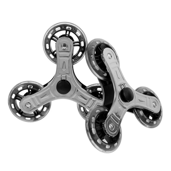 OFFIGAM 1Pair Strong Grip Black Stainless Steel Stair Climbing Casters for Cart and Trolley Wheels Replacement