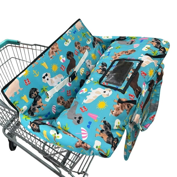 Shopping Cart Cover for Baby,2-in-1 Baby Cart Covers with Portable Cloth Bag Cart Seat Pad for Babies Grocery Cushion Cover Restaurant,Suitable for All Supermarkets and Restaurants