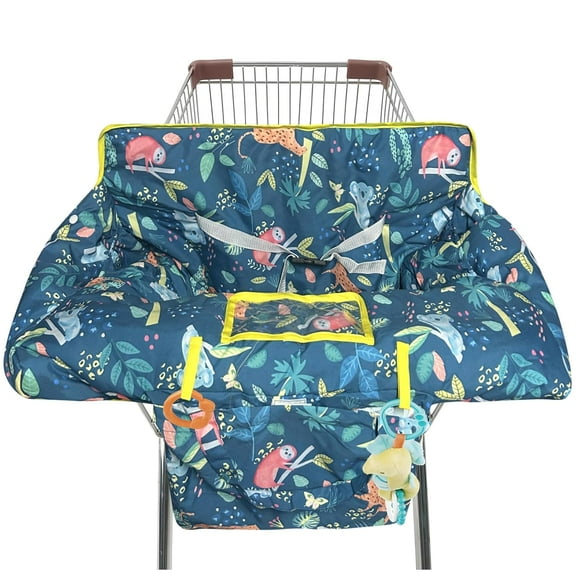 Shopping Cart Cover for Baby,2-in-1 High Chair Cover with Portable Cloth Bag,Cart Seat Pad for Babies Grocery Cushion Cover Restaurant,Suitable for All Supermarkets