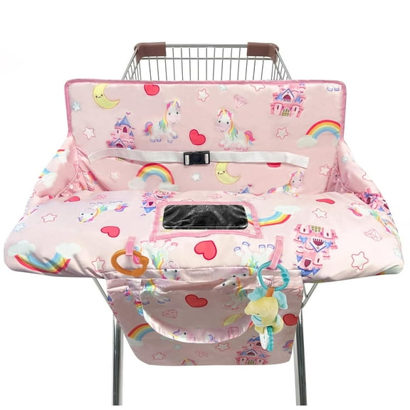 Shopping Cart Cover for Baby,2-in-1 High Chair Cover with Portable Cloth Bag,Cart Seat Pad for Babies Grocery Cushion Cover Restaurant,Suitable for All Supermarkets