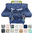 thumbnail image 1 of Shopping Cart Cover for Baby 2-in-1 High Chair Cover with Safety Harness Multifunctional Dark Blue Dinosaur Pattern Cart Covers for Babies Soft Padded Grocery Cart Cover for Baby Boy Girl, 1 of 6