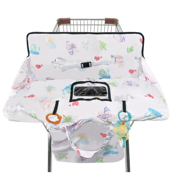 Shopping Cart Cover for Baby 2-in-20 High Chair Cover with Safety Harness Multifunctional Grey Pattern Cart Covers for Babies Soft Padded Grocery Cart Cover for Baby Boy Girl