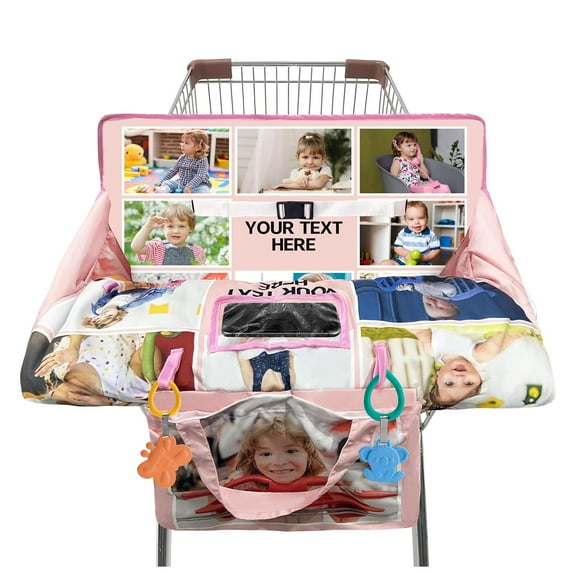 Shopping Cart Cover for Baby 2-in-29 High Chair Cover with Safety Harness Multifunctional Grey Pattern Cart Covers for Babies Soft Padded Grocery Cart Cover for Baby Boy Girl