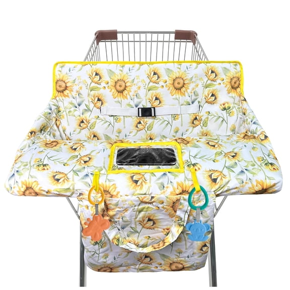 Shopping Cart Cover for Baby 2-in-3 High Chair Cover with Safety Harness Multifunctional Grey Pattern Cart Covers for Babies Soft Padded Grocery Cart Cover for Baby Boy Girl