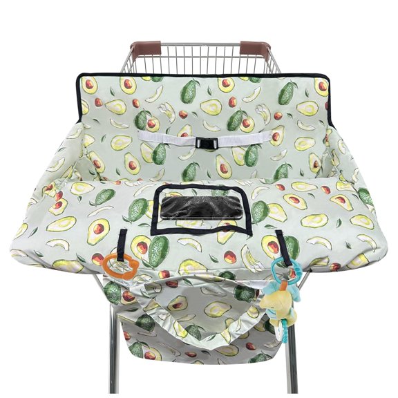 Shopping Cart Cover for Baby 2-in-33 High Chair Cover with Safety Harness Multifunctional Grey Pattern Cart Covers for Babies Soft Padded Grocery Cart Cover for Baby Boy Girl