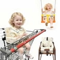 thumbnail image 1 of HOOETOON Shopping Cart Cover High Chair Cover Baby 2 in 1 Machine Washable Cotton Padded Safety Harness Toy Tether Toddler Infant Boy Girl,Rainbow Warm White Beige, 1 of 12