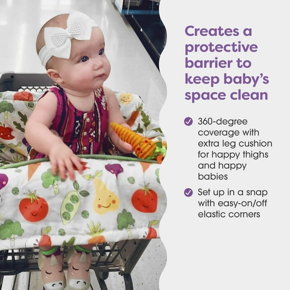 Shopping Cart Cover for  - 360° Coverage with Safety Harness, Toy Tether, -Washable, 6 Month &  - Multicolor 's Market