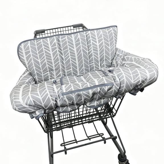 Shopping Cart Cover for Baby & High Chair Cover, Machine Washable for Infant, Toddler, Boy or Girl (Grey) Patented printing
