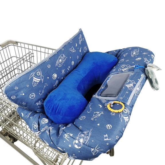 Shopping Cart Cover for Baby/Toddler, Cozy High Chair Cover, Blue Spaceship