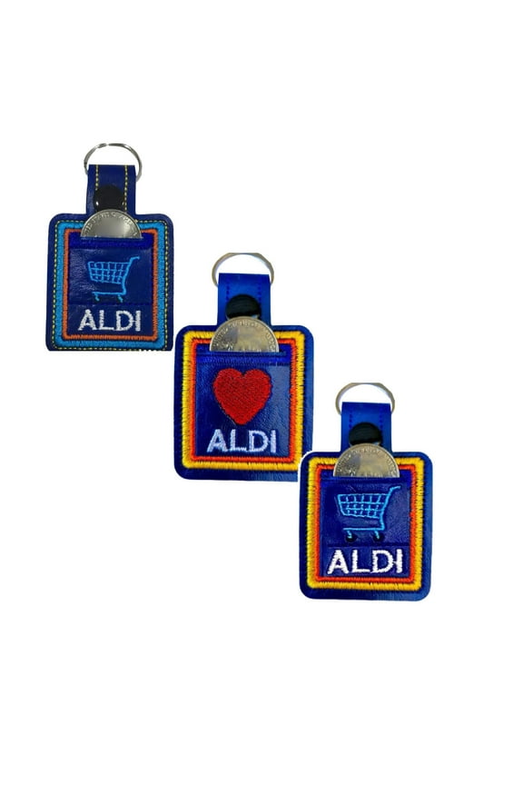 Shopping Cart Quarter Holder Keychain Quarter Holder Hand Embroidery And Shopping Cart. For Grocery Store Cart To Store Quarter . Great For Men And Women 2PCS