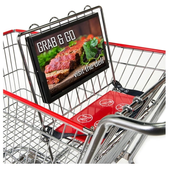 Shopping Cart Trolley Frame, Double-Sided Sign Holder, Attaches to Front of Shopping Cart Or Back of Child Seat, Holds 7 Inch by 11 Inch Signs, Pack of 10