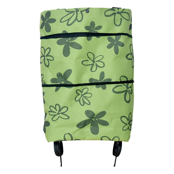 Shopping Cart with Wheels Clearance Trolley Folding Shopping Bag Zipper Folding Shopping Bags 2 In 1 Foldable Shopping Portable Cart with Wheels Lightweight Storage Bag for Shopping Fruits Veget