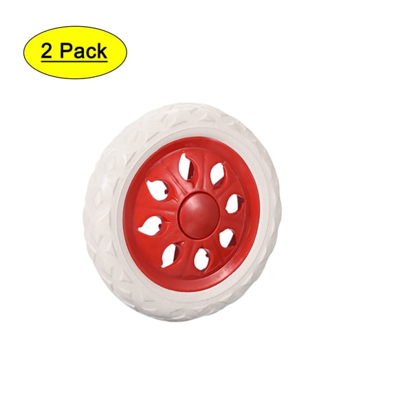 Shopping Cart Wheels Trolley Caster Replacement 6.5 inch Dia Red 2Pcs