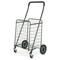 Shopping Cart with Dual Swivel Wheels for Groceries, Foldable and