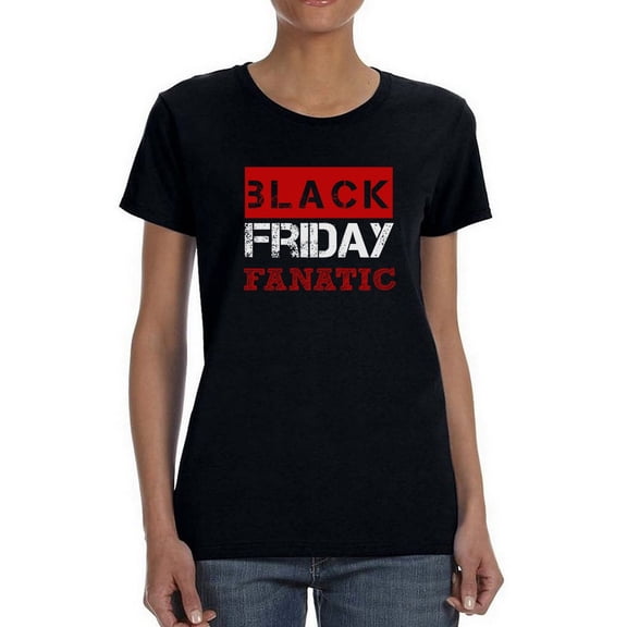 Shopping Day Fanatic Women Black T-Shirt, Female Small