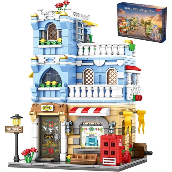 Shopping Mall Street View Building Blocks, Modular City Architecture Model, Creative Collectible Brick Set for Adults, Home Decor Display Birthday Gift (713 PCS)