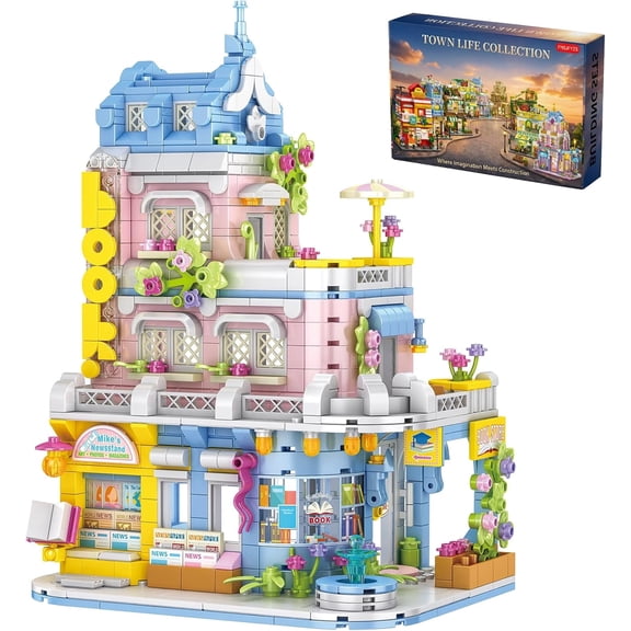 Shopping Mall Street View Building Blocks, Modular City Architecture Model, Creative Collectible Brick Set for Adults, Home Decor Display Birthday Gift (762 PCS)