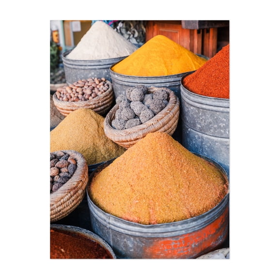 Shopping in Morocco - Marrakesh Marrakesh-Safi Morocco Photography Kitchen Decor Rustic Mediterranean Travel Poster Unframed Wall Art Print 9 x 12 inches