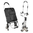 thumbnail image 1 of Shopping Stair Trolley with Wheels,Trolley Black Foldable Shopping Cart,Removable Shopping Oxford Waterproof Bag,Stainless Steel Triangular Wheels, Black, 1 of 7