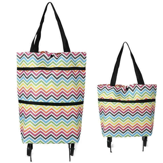 Shopping Trolley Bag Portable: Collapsible Grocery Cart Shopping Bag with Wheels