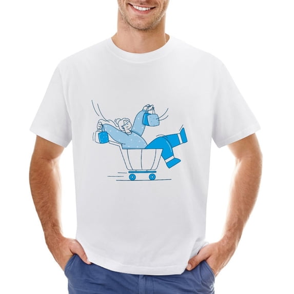 Shoppings Men’s T-Shirt 100% Cotton Casual Short Sleeve Tops Gift Tee White 5XL