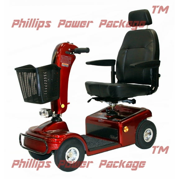 Shoprider - POWER PACKAGE ($500 VALUE) - Sunrunner 4 - Mid-Size Scooter - 4-Wheel - Burgundy