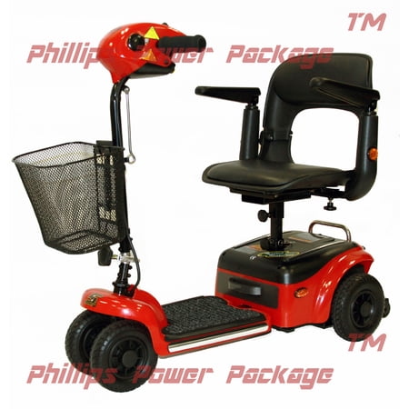 Shoprider - Scootie - Portable Travel Scooter - 4-Wheel - Red