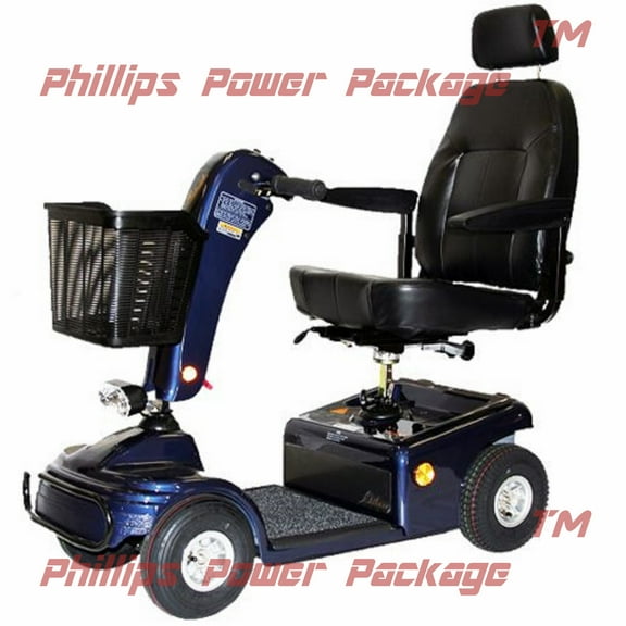 Shoprider - Sunrunner 4 - Mid-Size Scooter - 4-Wheel - Blue - PHILLIPS POWER PACKAGE TM - $500 VALUE