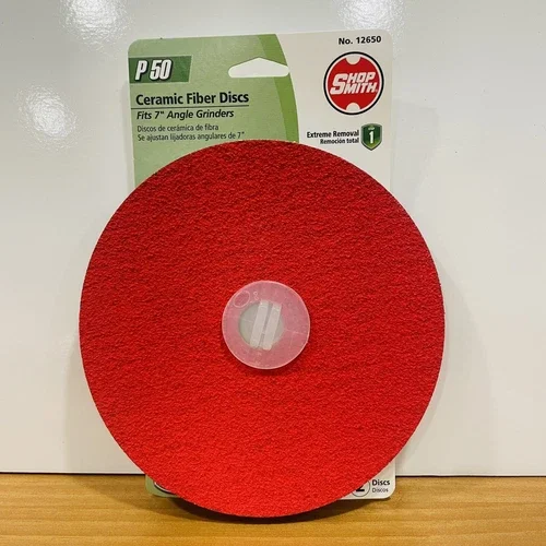 Shopsmith P50 Grit 7" - 2-Pack Ceramic Fiber Discs For Angle Grinders 12650