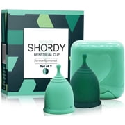 Shordy Menstrual Cup Set of 2 - Small & Large Reusable Period Cups with Box