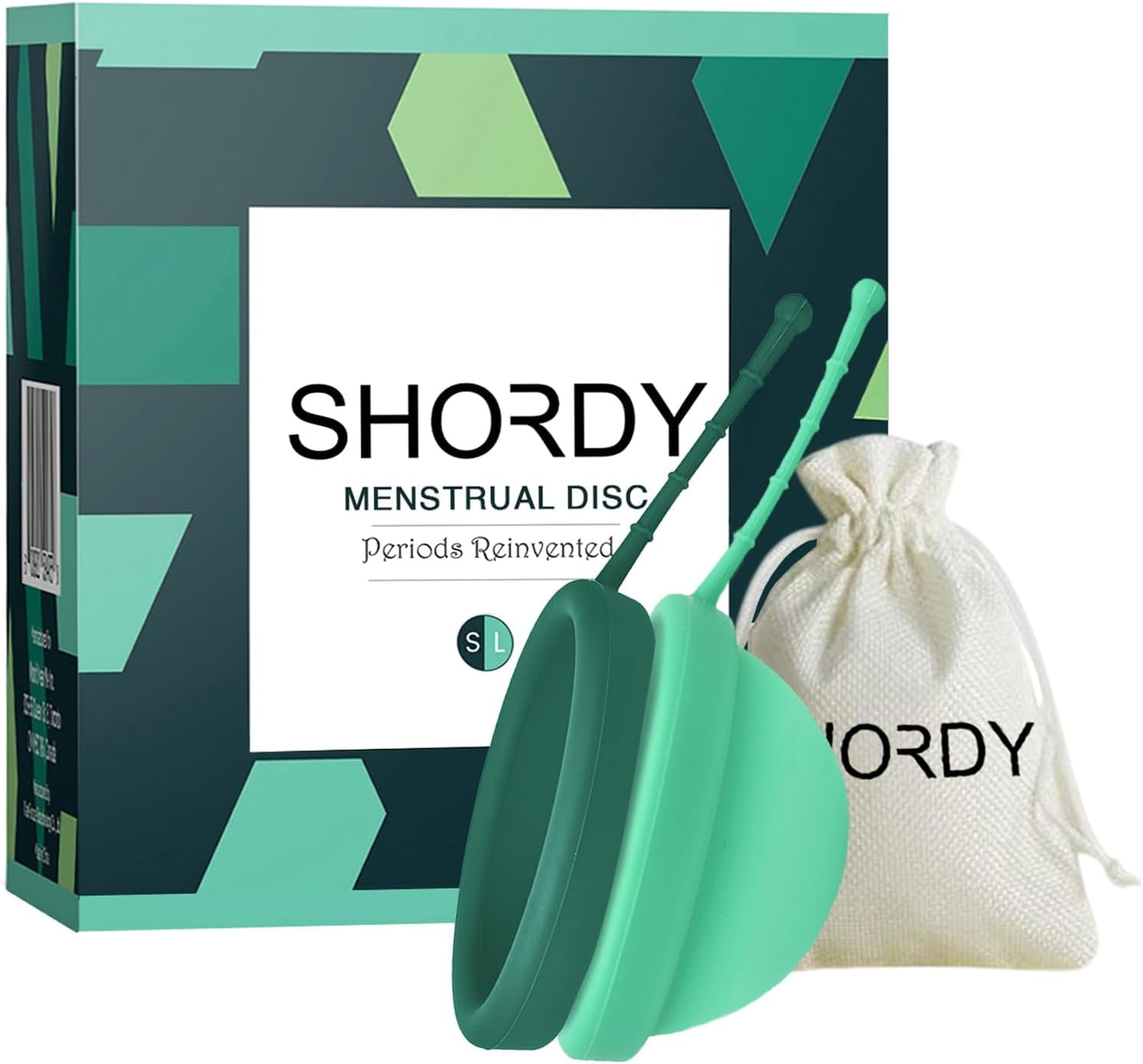 Shordy Reusable Menstrual Disc, Set of 2 (Small & Large) with Pouch, Up