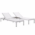 thumbnail image 1 of Shore 3 Piece Outdoor Patio Aluminum Set, Silver White, 1 of 7