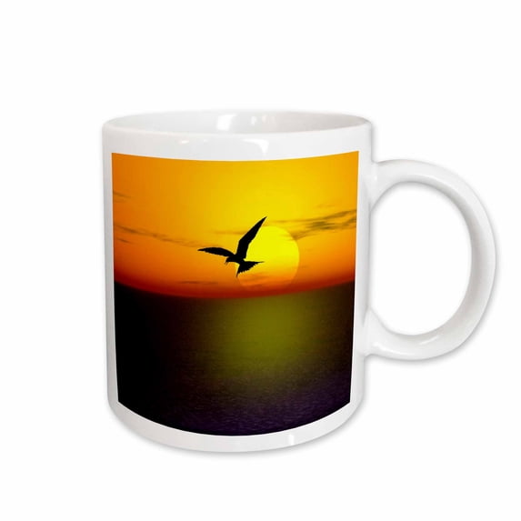 3drose, Shore Bird at Orange Sunset, 11oz Mug