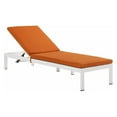 thumbnail image 1 of Shore Outdoor Patio Aluminum Chaise With Cushions-Color:White/Orange, 1 of 6