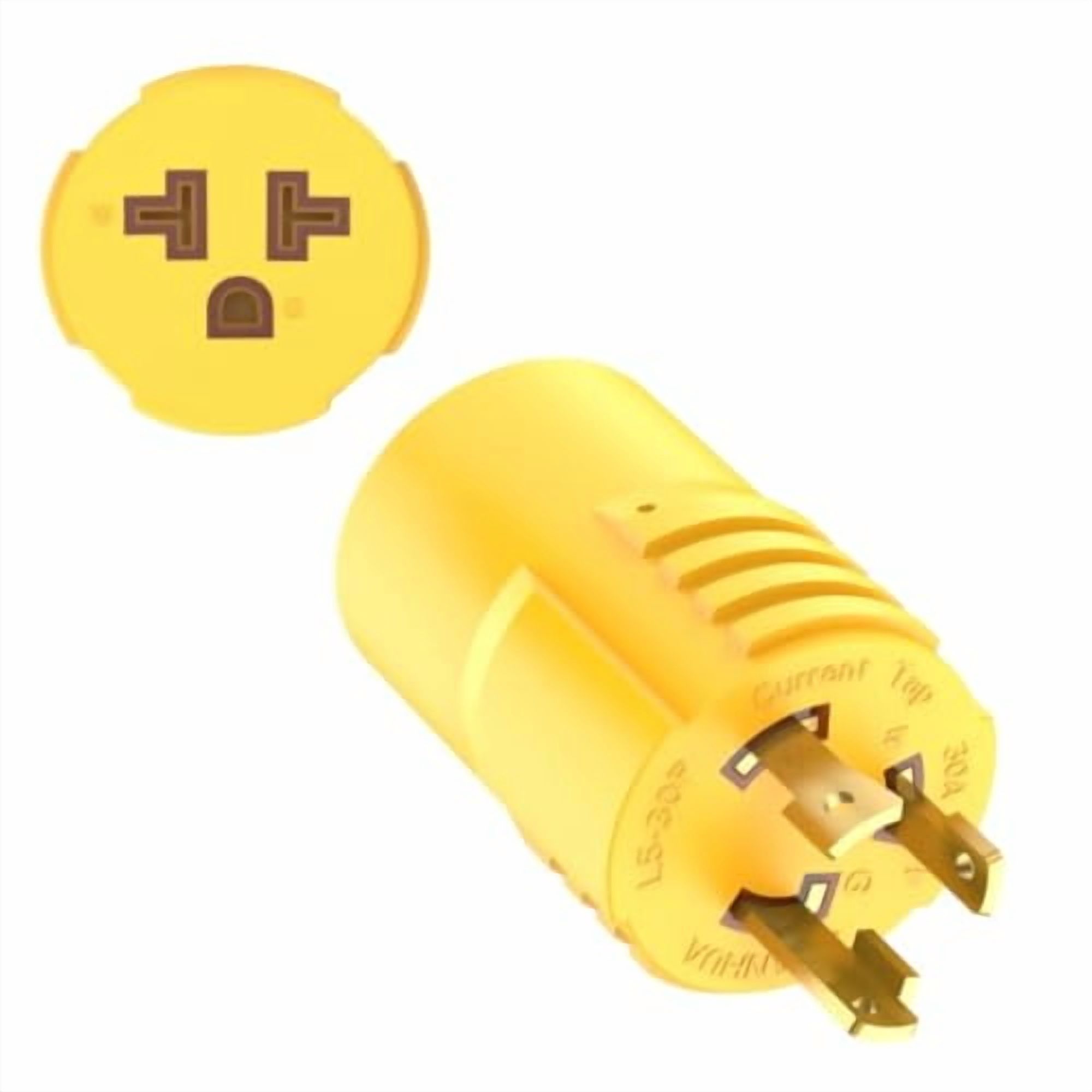 Shore-Power 30Amp to 20 Amp RV Generator-Adapter Marine 30Amp to 15 Amp Adapter NEMA L5-30P to 5-15R, 5-20R, 6-15R, 6-20R,125V 30A 3 Prong Twist Lock Male plug to 15A/20A T Blade Female Power Adapter