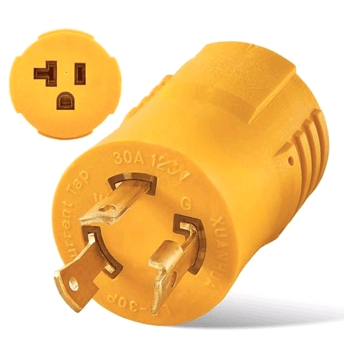 Shore Power NEMA L5-30P to 5-15/20R RV Generator Adapter, Marine 30 Amp to 110 15 Amp Household Regular Connector, 30A 125V 3 Prong Twist Lock Locking Male L5-30 to 5-15R 5-20R Female Cord