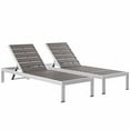 thumbnail image 1 of Shore Set of 2 Outdoor Patio Aluminum Chaise Silver Gray Size : 76"Lx25"Wx12"H, 1 of 5